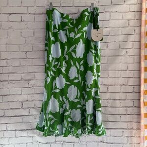 Kate Spade Green‎ and Light Blue Floral A-Line Skirt